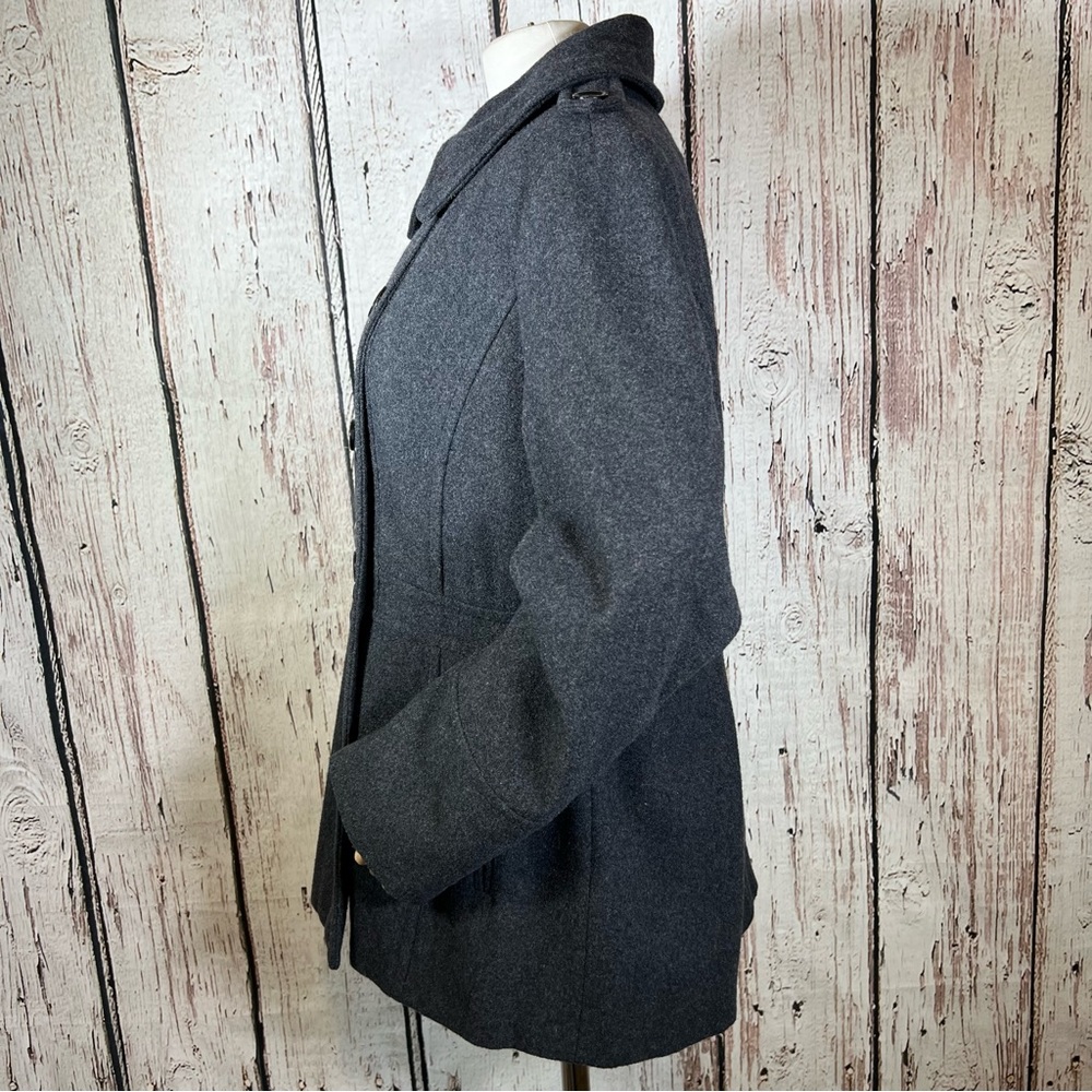MICHAEL by Michael Kors Wool Blend Grey Pea Coat Winter Jacket Size Large EUC - Picture 10 of 14